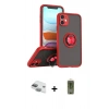 MARSİLYAN™- iPhone 11 Kılıf Yörünge Çizgi - Siyah Joko Magic 5D Hayalet Cam + Pers Alüminyum Kamera Lens - YL