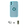 MARSİLYAN™- iPhone 11 Kılıf Yörünge Çizgi - Siyah Joko Magic 5D Hayalet Cam + Pers Alüminyum Kamera Lens - YL