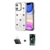 MARSİLYAN™- iPhone 11 Kılıf Yörünge Form - Şeffaf 360 Full Body Arka Koruyucu + Kamera Lens Koruma Cam - SF