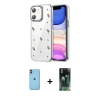 MARSİLYAN™- iPhone 11 Kılıf Yörünge Form - Şeffaf 360 Full Body Arka Koruyucu + Neon Fosforlu Kamera Lens - TU