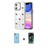 MARSİLYAN™- iPhone 11 Kılıf Yörünge Form - Şeffaf 360 Full Body Arka Koruyucu + Neon Fosforlu Kamera Lens - TU