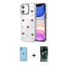 MARSİLYAN™- iPhone 11 Kılıf Yörünge Form - Şeffaf 360 Full Body Arka Koruyucu + Neon Fosforlu Kamera Lens - YL