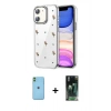 MARSİLYAN™- iPhone 11 Kılıf Yörünge Form - Şeffaf 360 Full Body Arka Koruyucu + Neon Fosforlu Kamera Lens - YL