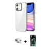 MARSİLYAN™- iPhone 11 Kılıf Yörünge Form - Şeffaf 360 Full Body Arka Koruyucu + Pers Alüminyum Kamera Lens - YL