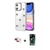 MARSİLYAN™- iPhone 11 Kılıf Yörünge Form - Şeffaf 360 Full Body Arka Koruyucu + Pers Alüminyum Kamera Lens - KI