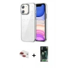 MARSİLYAN™- iPhone 11 Kılıf Yörünge Form - Şeffaf 360 Full Body Arka Koruyucu + Pers Alüminyum Kamera Lens - KI