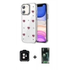 MARSİLYAN™- iPhone 11 Kılıf Yörünge Form - Şeffaf 360 Full Body Arka Koruyucu + PVD Metal Kamera Lens - TU