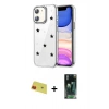 MARSİLYAN™- iPhone 11 Kılıf Yörünge Form - Şeffaf 360 Full Body Arka Koruyucu + Rainbow Kamera Lens Koruma Cam - KI