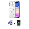 MARSİLYAN™- iPhone 11 Kılıf Yörünge Form - Şeffaf 360 Full Body Arka Koruyucu + Raze Metal Kamera Lens - MR