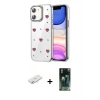 MARSİLYAN™- iPhone 11 Kılıf Yörünge Form - Şeffaf 360 Full Body Arka Koruyucu + Renkli Kamera Lens Koruma Cam - SI
