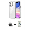 MARSİLYAN™- iPhone 11 Kılıf Yörünge Form - Şeffaf Pasifik Cam Ekran Koruyucu + Kamera Lens Koruma Cam - SF