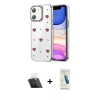 MARSİLYAN™- iPhone 11 Kılıf Yörünge Form - Şeffaf Pasifik Cam Ekran Koruyucu + Kamera Lens Koruma Cam - SF