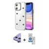 MARSİLYAN™- iPhone 11 Kılıf Yörünge Form - Şeffaf Royal Nano Ekran Koruyucu + Raze Metal Kamera Lens - MR
