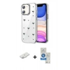 MARSİLYAN™- iPhone 11 Kılıf Yörünge Form - Şeffaf Royal Nano Ekran Koruyucu + Renkli Kamera Lens Koruma Cam - SI