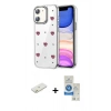 MARSİLYAN™- iPhone 11 Kılıf Yörünge Form - Şeffaf Royal Nano Ekran Koruyucu + Renkli Kamera Lens Koruma Cam - TU