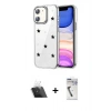 MARSİLYAN™- iPhone 11 Kılıf Yörünge Form - Şeffaf Uv Polymer Nano Ekran Koruyucu + Kamera Lens Koruma Cam - SF
