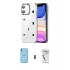 MARSİLYAN™- iPhone 11 Kılıf Yörünge Form - Şeffaf Uv Polymer Nano Ekran Koruyucu + Neon Fosforlu Kamera Lens - YL