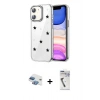 MARSİLYAN™- iPhone 11 Kılıf Yörünge Form - Şeffaf Uv Polymer Nano Ekran Koruyucu + Pers Alüminyum Kamera Lens - GI
