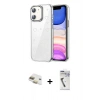 MARSİLYAN™- iPhone 11 Kılıf Yörünge Form - Şeffaf Uv Polymer Nano Ekran Koruyucu + Pers Alüminyum Kamera Lens - GD