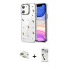 MARSİLYAN™- iPhone 11 Kılıf Yörünge Form - Şeffaf Uv Polymer Nano Ekran Koruyucu + Pers Alüminyum Kamera Lens - GD