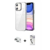 MARSİLYAN™- iPhone 11 Kılıf Yörünge Form - Şeffaf Uv Polymer Nano Ekran Koruyucu + Pers Alüminyum Kamera Lens - YL