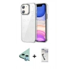 MARSİLYAN™- iPhone 11 Kılıf Yörünge Form - Şeffaf Uv Polymer Nano Ekran Koruyucu + Raze Metal Kamera Lens - MI