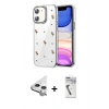 MARSİLYAN™- iPhone 11 Kılıf Yörünge Form - Şeffaf Uv Polymer Nano Ekran Koruyucu + Raze Metal Kamera Lens - GS