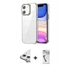 MARSİLYAN™- iPhone 11 Kılıf Yörünge Form - Şeffaf Uv Polymer Nano Ekran Koruyucu + Raze Metal Kamera Lens - GS
