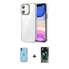 MARSİLYAN™- iPhone 11 Kılıf Yörünge Form - Siyah 360 Mat Full Body Arka Koruyucu + Neon Fosforlu Kamera Lens - TU