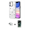 MARSİLYAN™- iPhone 11 Kılıf Yörünge Form - Siyah 360 Mat Full Body Arka Koruyucu + Pers Alüminyum Kamera Lens - YL