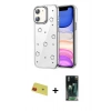 MARSİLYAN™- iPhone 11 Kılıf Yörünge Form - Siyah 360 Mat Full Body Arka Koruyucu + Rainbow Kamera Lens Koruma Cam - KI