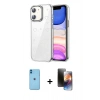 MARSİLYAN™- iPhone 11 Kılıf Yörünge Form - Siyah 3D Antistatik Mat Seramik Nano Ekran Koruyucu + Neon Fosforlu Kamera Lens - MI
