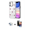 MARSİLYAN™- iPhone 11 Kılıf Yörünge Form - Siyah 3D Antistatik Mat Seramik Nano Ekran Koruyucu + Pers Alüminyum Kamera Lens - GI