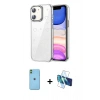 MARSİLYAN™- iPhone 11 Kılıf Yörünge Form - Siyah 3D Antistatik Seramik Nano Ekran Koruyucu + Neon Fosforlu Kamera Lens - YL