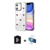 MARSİLYAN™- iPhone 11 Kılıf Yörünge Form - Siyah 3D Antistatik Seramik Nano Ekran Koruyucu + PVD Metal Kamera Lens - TU