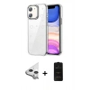 MARSİLYAN™- iPhone 11 Kılıf Yörünge Form - Siyah 6D Antistatik Mat Seramik Hayalet Nano Ekran Koruyucu + Raze Metal Kamera Lens - GS