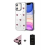 MARSİLYAN™- iPhone 11 Kılıf Yörünge Form - Siyah 6D Antistatik Mat Seramik Hayalet Nano Ekran Koruyucu + Raze Metal Kamera Lens - SH