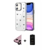 MARSİLYAN™- iPhone 11 Kılıf Yörünge Form - Siyah 6D Antistatik Mat Seramik Hayalet Nano Ekran Koruyucu + Raze Metal Kamera Lens - SH