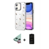 MARSİLYAN™- iPhone 11 Kılıf Yörünge Form - Siyah 6D Antistatik Mat Seramik Hayalet Nano Ekran Koruyucu + Raze Metal Kamera Lens - KI