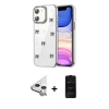 MARSİLYAN™- iPhone 11 Kılıf Yörünge Form - Siyah 6D Antistatik Mat Seramik Hayalet Nano Ekran Koruyucu + Raze Metal Kamera Lens - GS