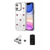 MARSİLYAN™- iPhone 11 Kılıf Yörünge Form - Siyah 6D Antistatik Mat Seramik Hayalet Nano Ekran Koruyucu + Raze Metal Kamera Lens - GS