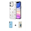 MARSİLYAN™- iPhone 11 Kılıf Yörünge Form - Siyah 6D Mat Seramik Hayalet Nano Ekran Koruyucu + Neon Fosforlu Kamera Lens - TU