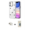 MARSİLYAN™- iPhone 11 Kılıf Yörünge Form - Siyah 6D Mat Seramik Hayalet Nano Ekran Koruyucu + Pers Alüminyum Kamera Lens - GD