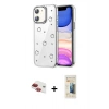 MARSİLYAN™- iPhone 11 Kılıf Yörünge Form - Siyah 6D Mat Seramik Hayalet Nano Ekran Koruyucu + Pers Alüminyum Kamera Lens - KI