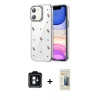MARSİLYAN™- iPhone 11 Kılıf Yörünge Form - Siyah 6D Mat Seramik Hayalet Nano Ekran Koruyucu + PVD Metal Kamera Lens - MI