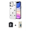 MARSİLYAN™- iPhone 11 Kılıf Yörünge Form - Siyah 6D Mat Seramik Hayalet Nano Ekran Koruyucu + PVD Metal Kamera Lens - MI
