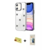 MARSİLYAN™- iPhone 11 Kılıf Yörünge Form - Siyah 6D Mat Seramik Hayalet Nano Ekran Koruyucu + Rainbow Kamera Lens Koruma Cam - KI