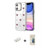 MARSİLYAN™- iPhone 11 Kılıf Yörünge Form - Siyah 6D Mat Seramik Hayalet Nano Ekran Koruyucu + Renkli Kamera Lens Koruma Cam - SI