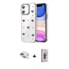 MARSİLYAN™- iPhone 11 Kılıf Yörünge Form - Siyah Bilvis 3D Cam Ekran Koruyucu + Pers Alüminyum Kamera Lens - YL