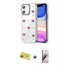 MARSİLYAN™- iPhone 11 Kılıf Yörünge Form - Siyah Bilvis 3D Mat Cam Ekran Koruyucu + Rainbow Kamera Lens Koruma Cam - KI